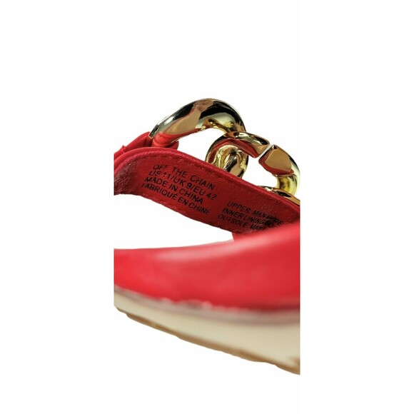 "Off The Chain" Red Gold Chunky Chain Link Ankle Strap Stiletto Heels Sz. 11 NEW - Picture 10 of 11